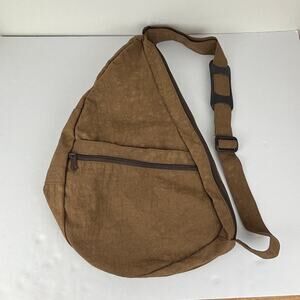 Ameribag Healthy Back Bag Brown Nylon sling backpack